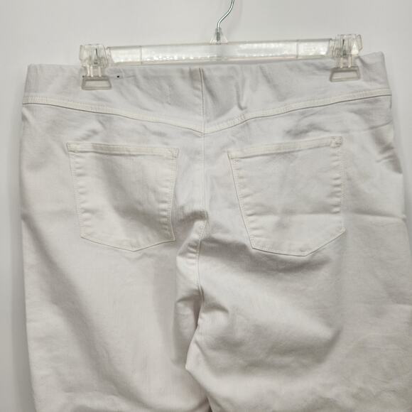 Soft Surroundings White Denim Elastic Waistband Pull on Cropped Jeans Women's XL - Picture 8 of 9
